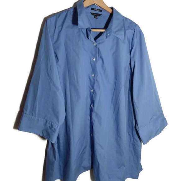 Land's End Blue Button Down Blouse